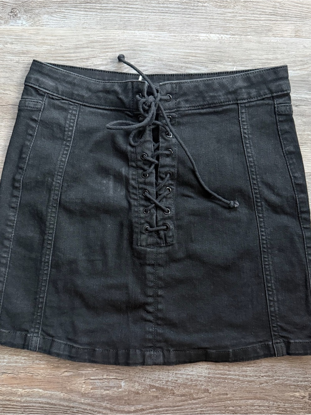 BDG Urban Outfitters Rebecca Lace-Up Black Denim Mini Skirt M